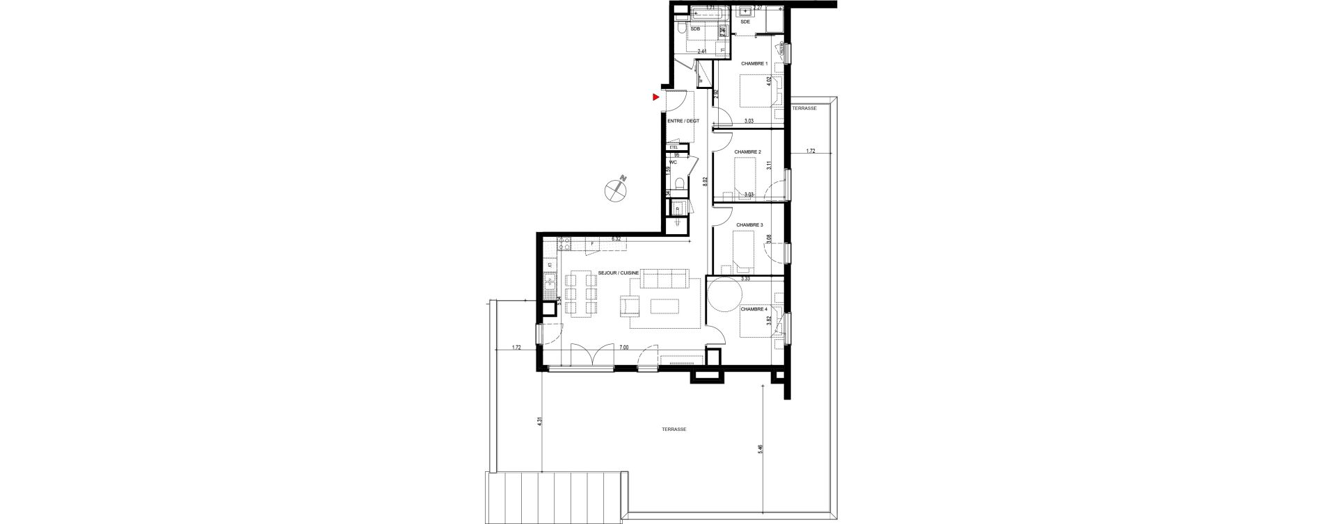 Appartement T5 de 101,19 m2 &agrave; Ornex Centre