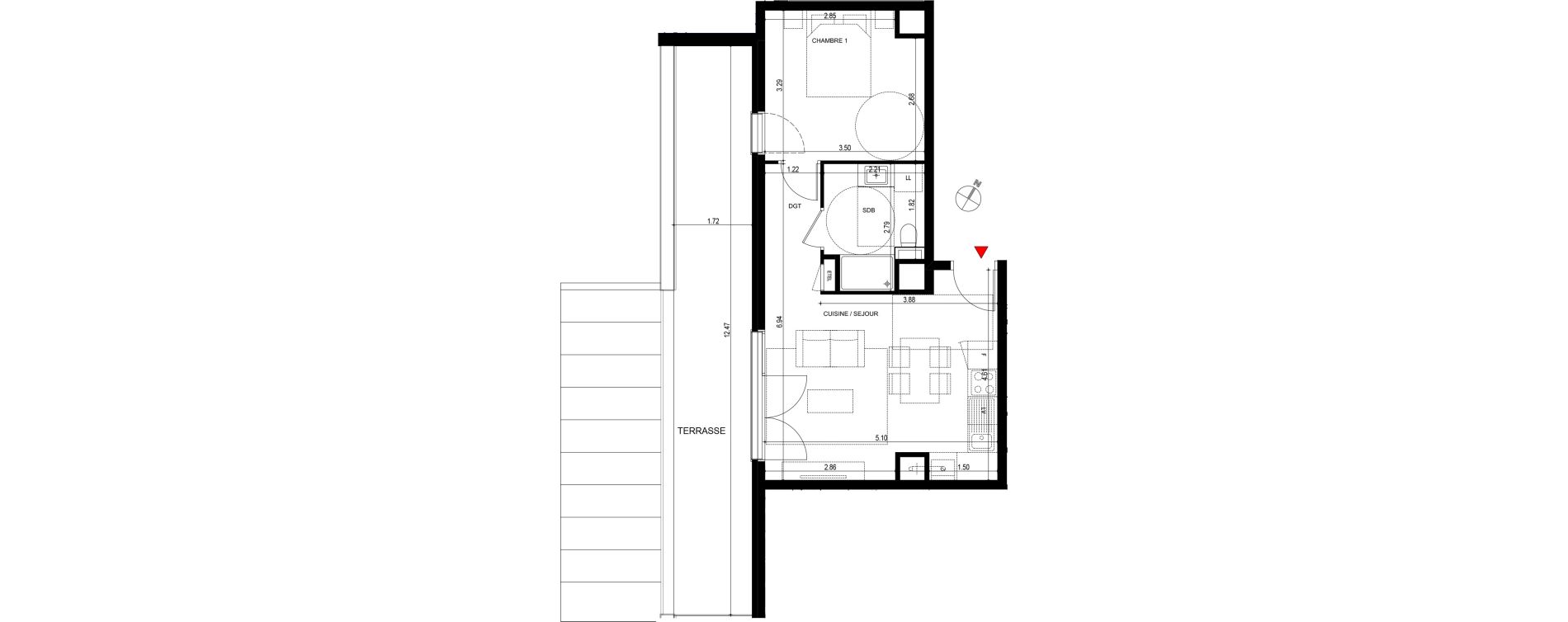 Appartement T2 de 40,96 m2 &agrave; Ornex Centre