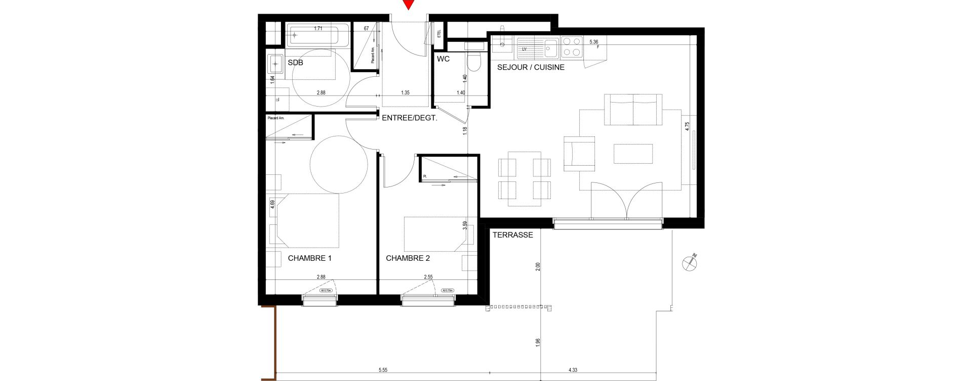 Appartement T3 de 62,97 m2 &agrave; Ornex Centre