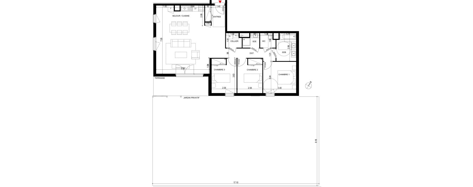 Appartement T4 de 93,50 m2 &agrave; Ornex Centre