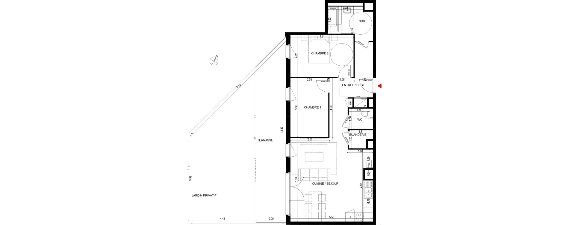 Appartement T3 de 70,86 m2 à Ornex Centre