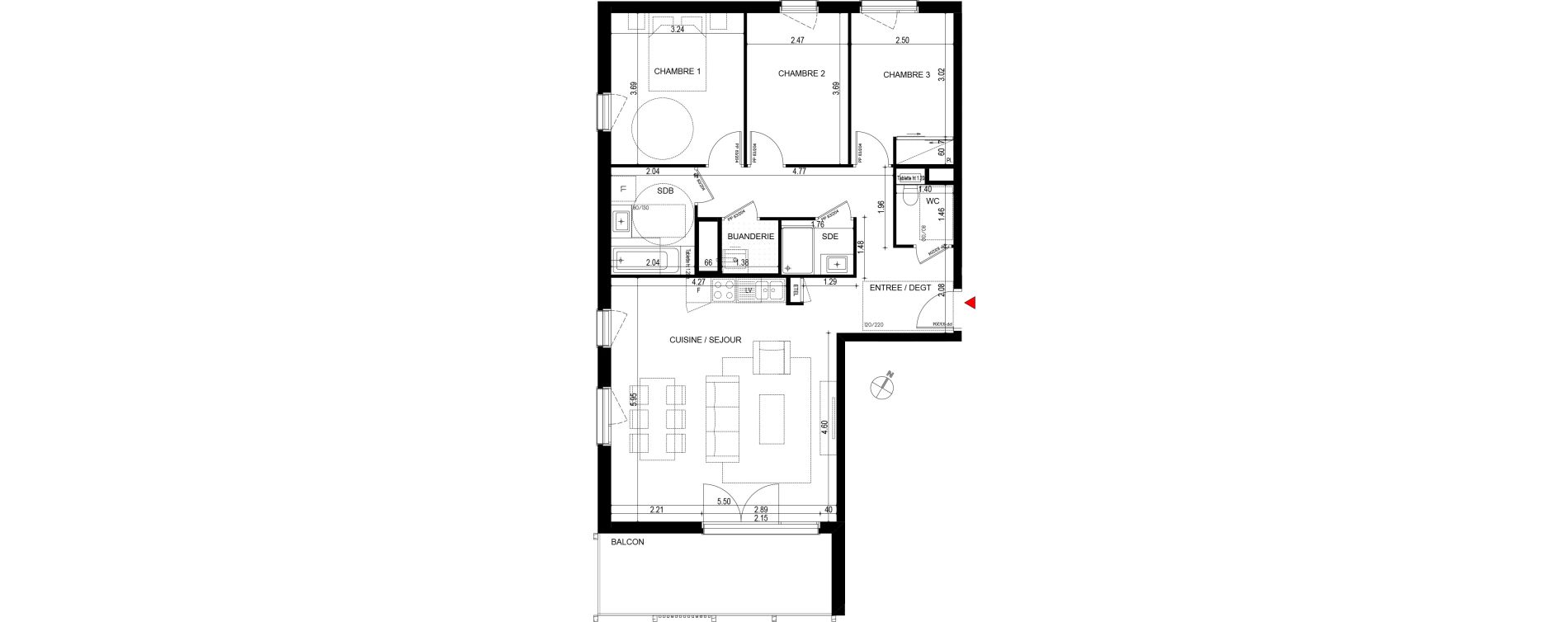 Appartement T4 de 86,16 m2 &agrave; Ornex Centre