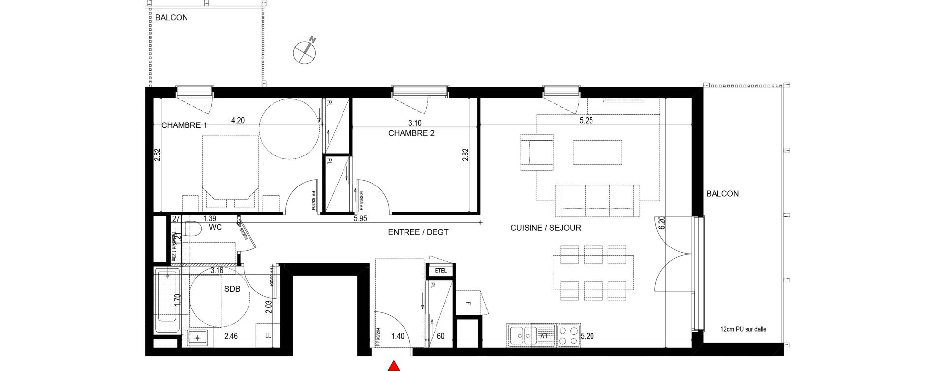 Appartement T3 de 75,00 m2 &agrave; Ornex Centre