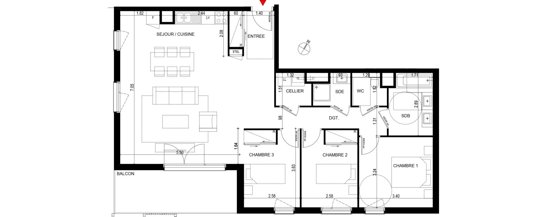 Appartement T4 de 93,71 m2 à Ornex Centre