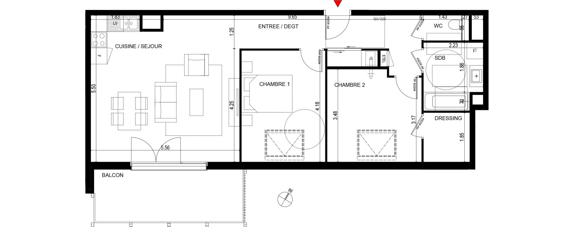 Appartement T3 de 72,18 m2 &agrave; Ornex Centre