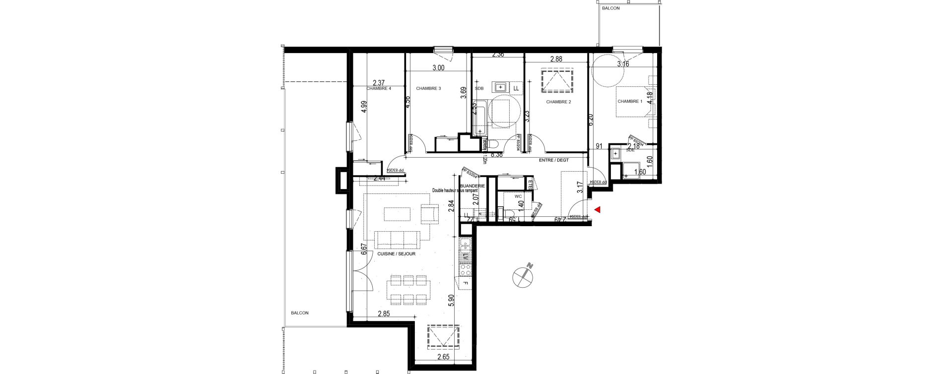 Appartement T5 de 113,19 m2 &agrave; Ornex Centre