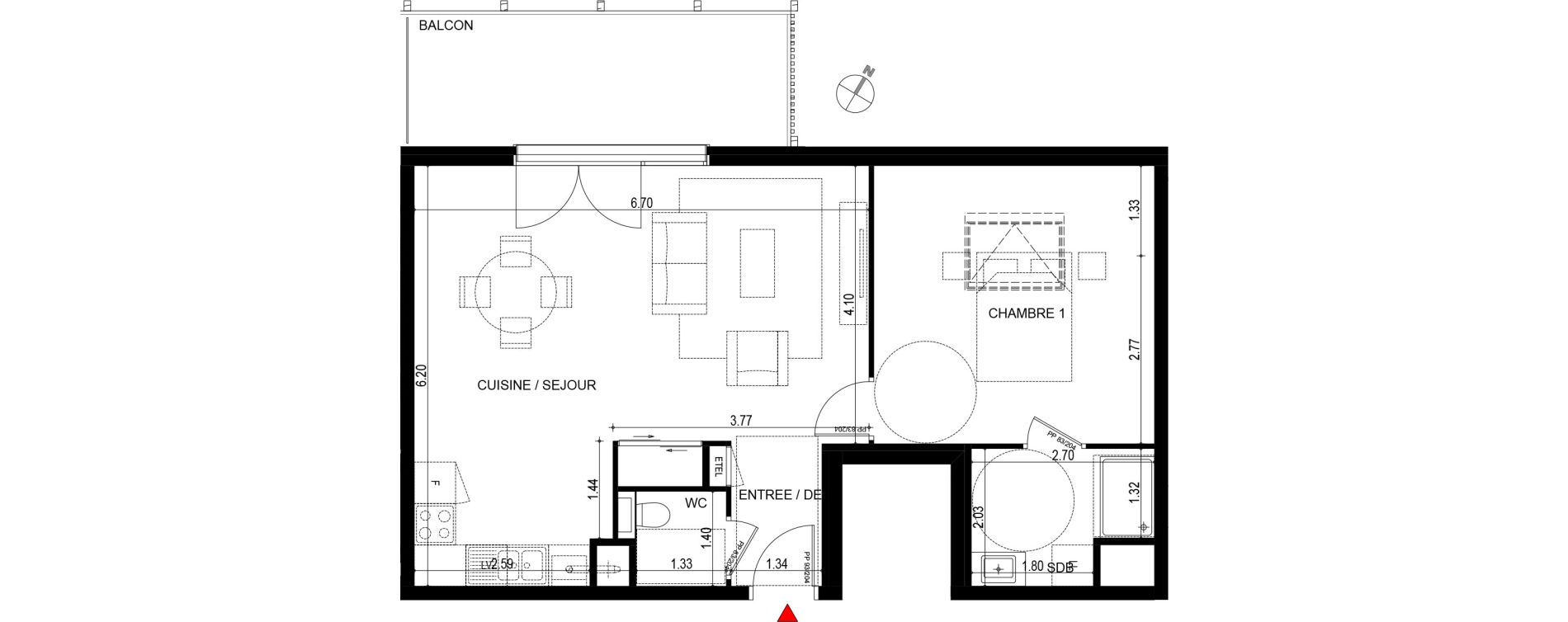 Appartement T2 de 54,12 m2 &agrave; Ornex Centre