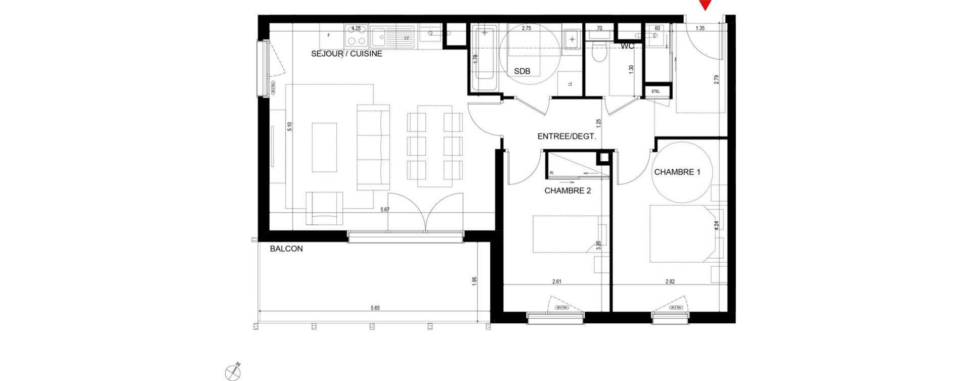 Appartement T3 de 64,79 m2 &agrave; Ornex Centre
