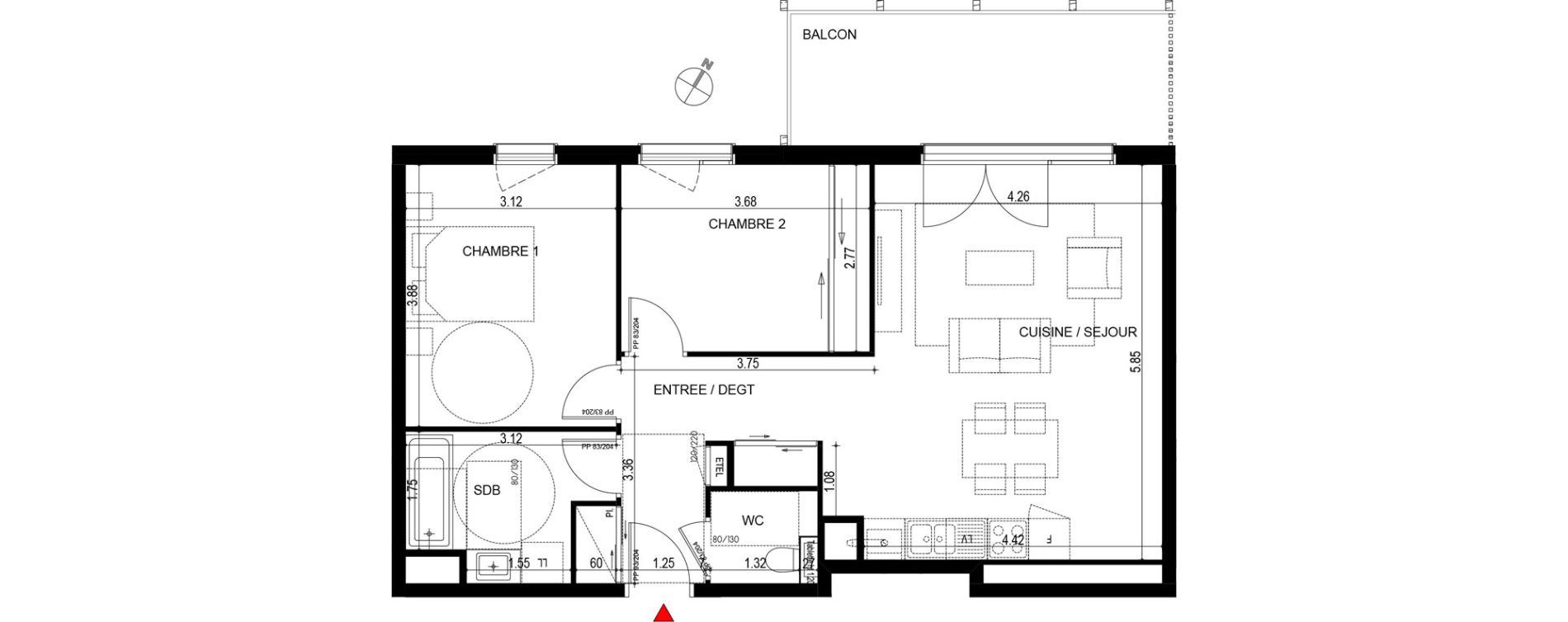 Appartement T3 de 64,49 m2 &agrave; Ornex Centre