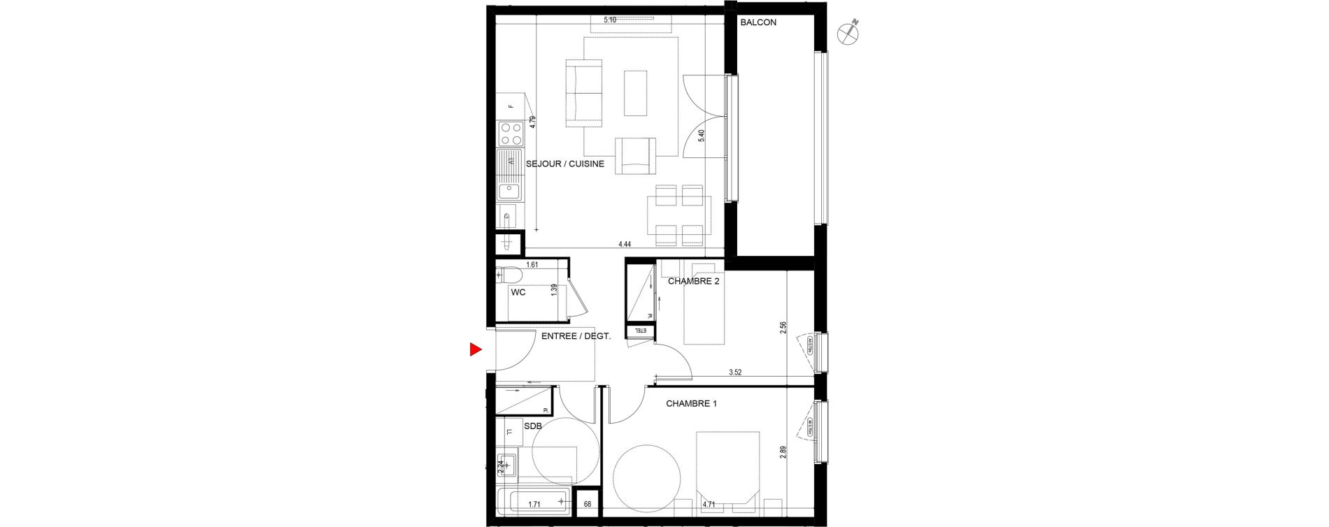 Appartement T3 de 65,80 m2 &agrave; Ornex Centre