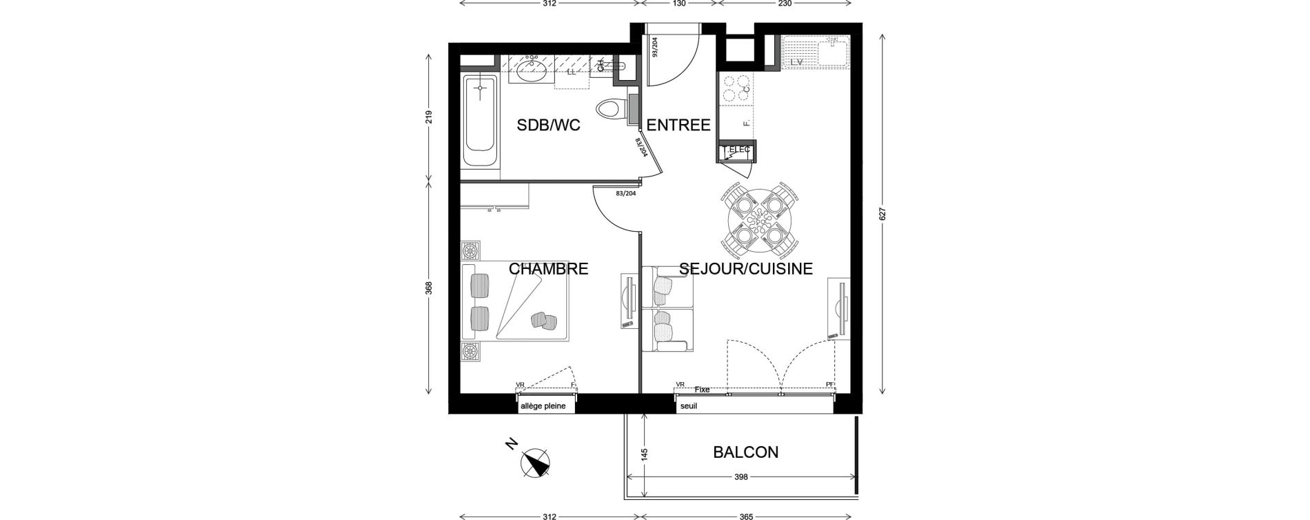 Appartement T2 de 39,66 m2 &agrave; Ornex Centre