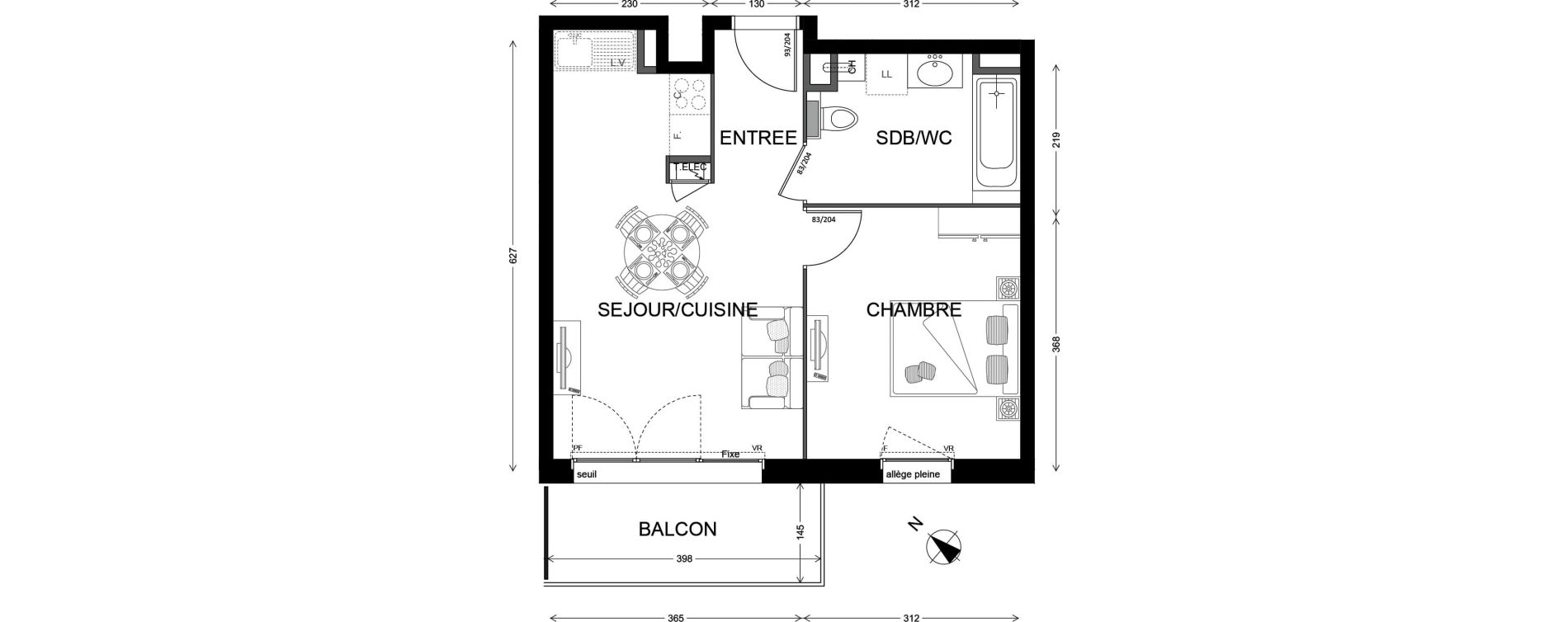 Appartement T2 de 39,66 m2 &agrave; Ornex Centre