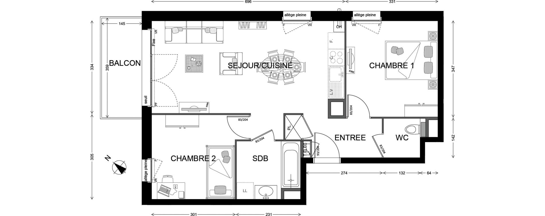 Appartement T3 de 56,32 m2 &agrave; Ornex Centre