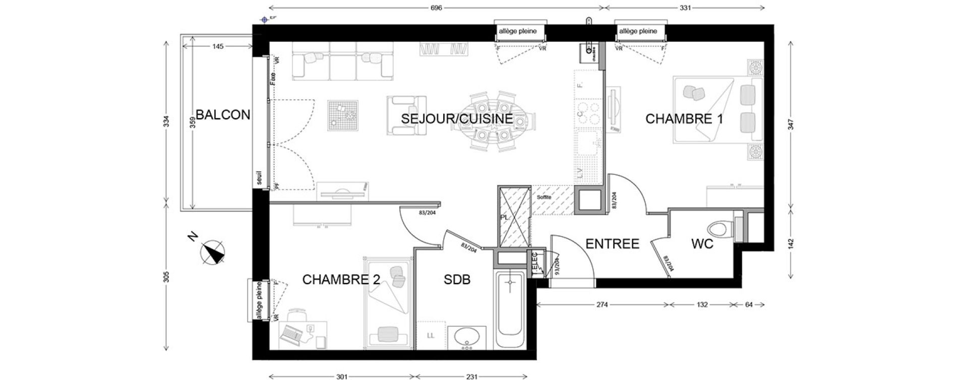 Appartement T3 de 56,34 m2 &agrave; Ornex Centre