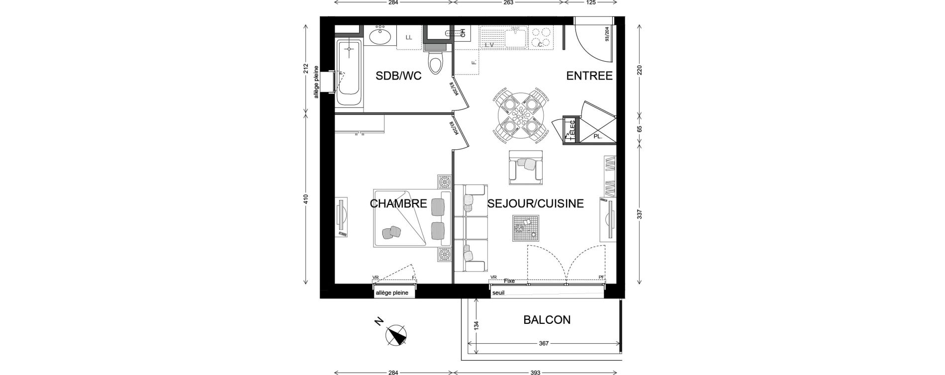 Appartement T2 de 41,36 m2 &agrave; Ornex Centre