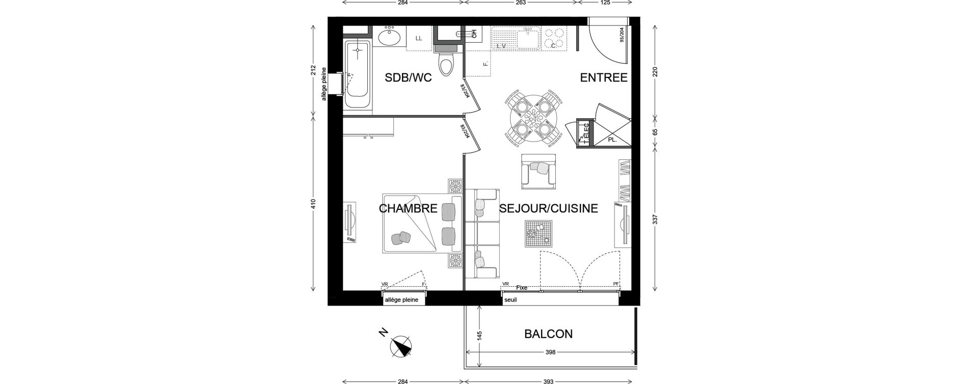 Appartement T2 de 41,36 m2 &agrave; Ornex Centre