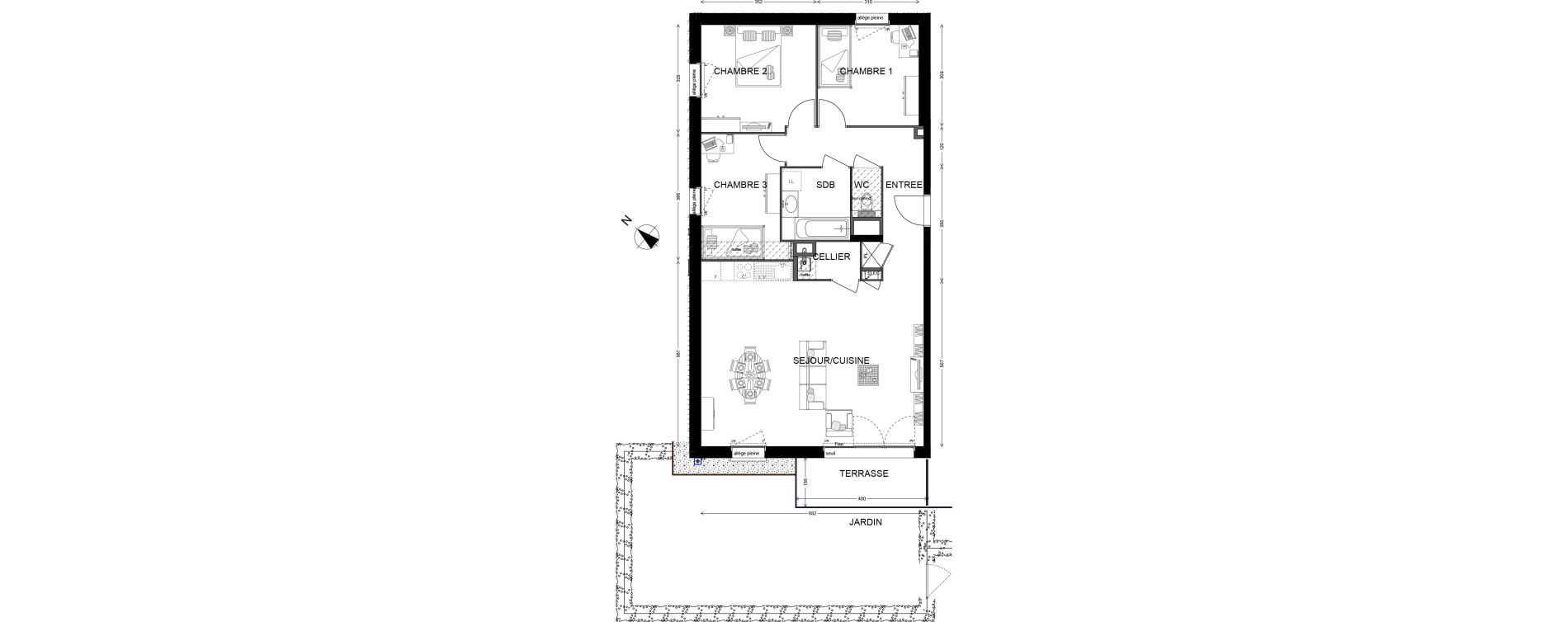 Appartement T4 de 84,61 m2 &agrave; Ornex Centre