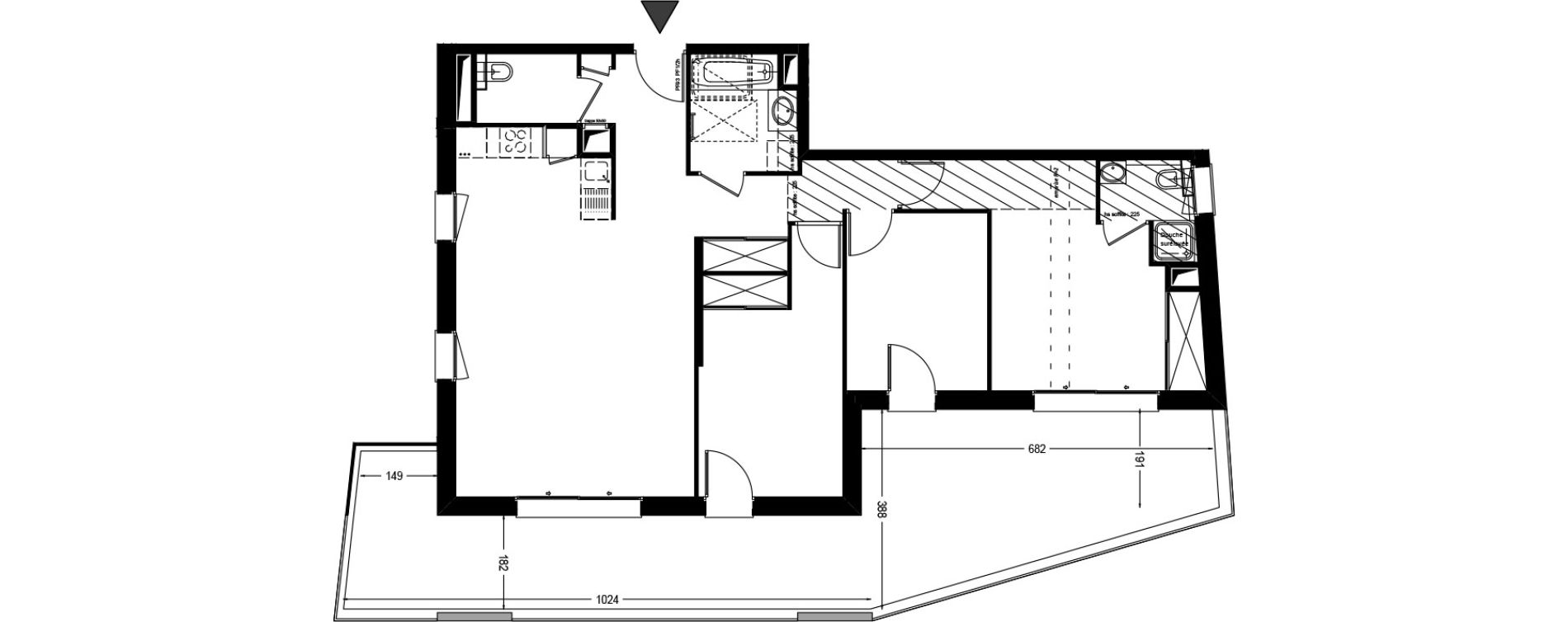 Appartement T4 de 89,28 m2 &agrave; Pr&eacute;vessin-Mo&euml;ns Centre