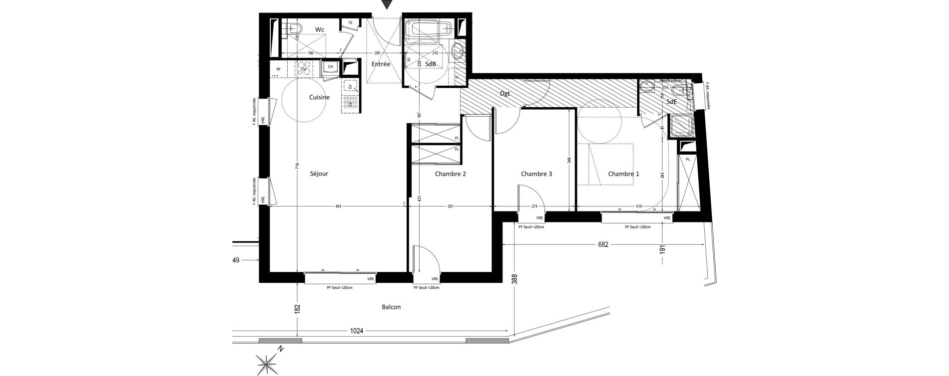 Appartement T4 de 89,28 m2 &agrave; Pr&eacute;vessin-Mo&euml;ns Centre