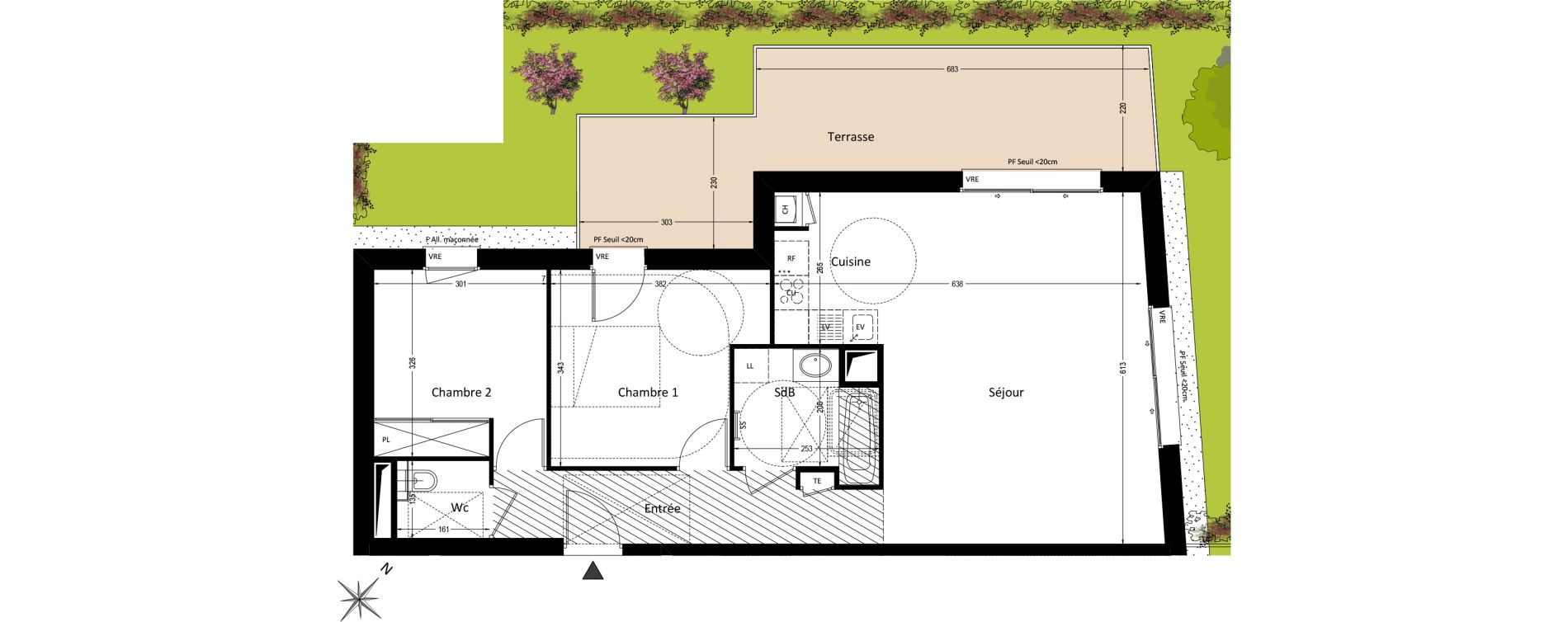 Appartement T3 de 70,34 m2 &agrave; Pr&eacute;vessin-Mo&euml;ns Centre