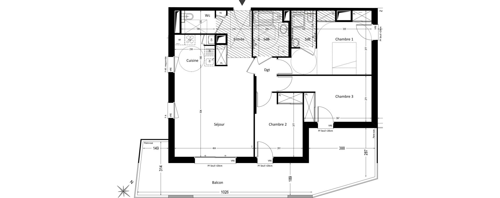 Appartement T4 de 85,42 m2 &agrave; Pr&eacute;vessin-Mo&euml;ns Centre