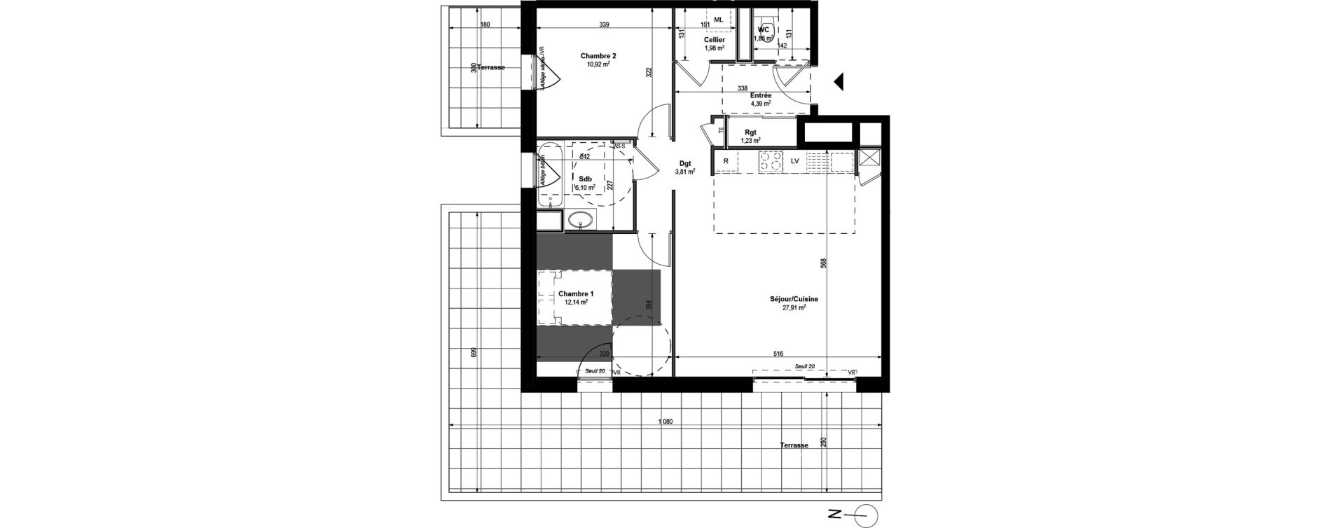 Appartement T3 de 69,69 m2 &agrave; Saint-Genis-Pouilly Centre