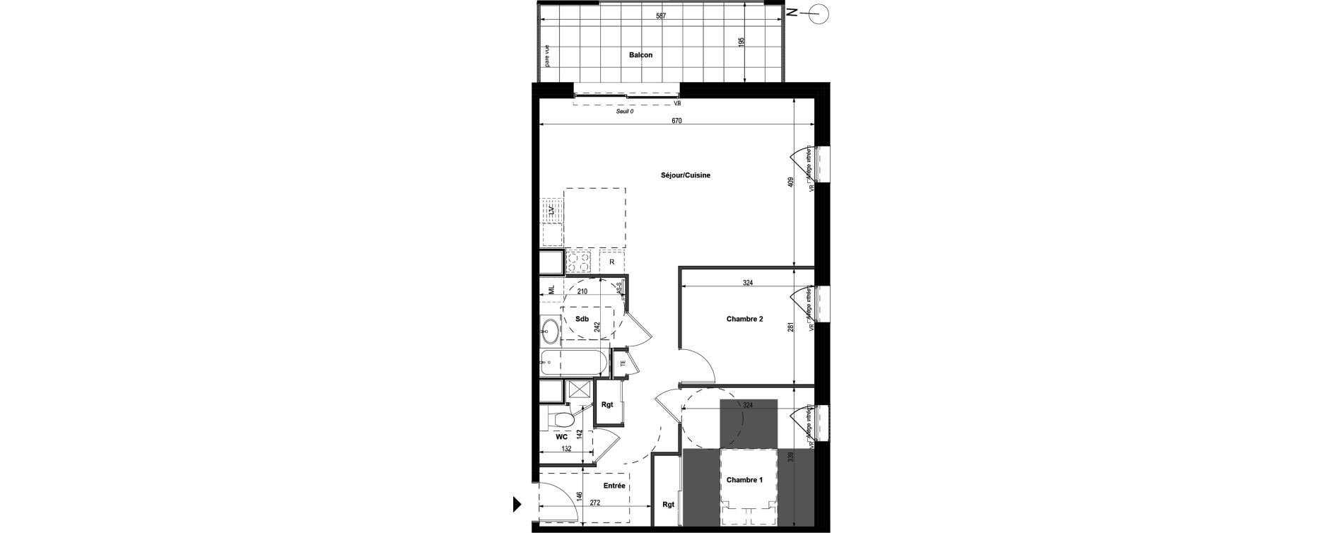Appartement T3 de 66,80 m2 &agrave; Saint-Genis-Pouilly Centre