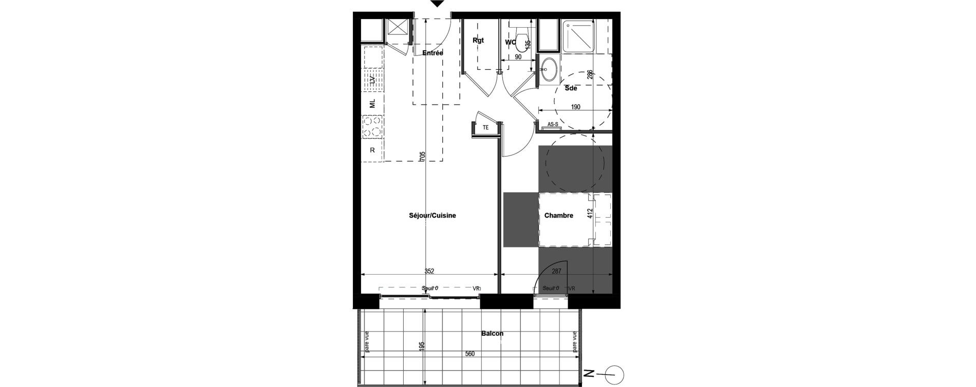 Appartement T2 de 43,24 m2 &agrave; Saint-Genis-Pouilly Centre