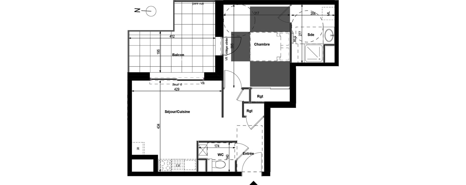 Appartement T2 de 42,86 m2 &agrave; Saint-Genis-Pouilly Centre