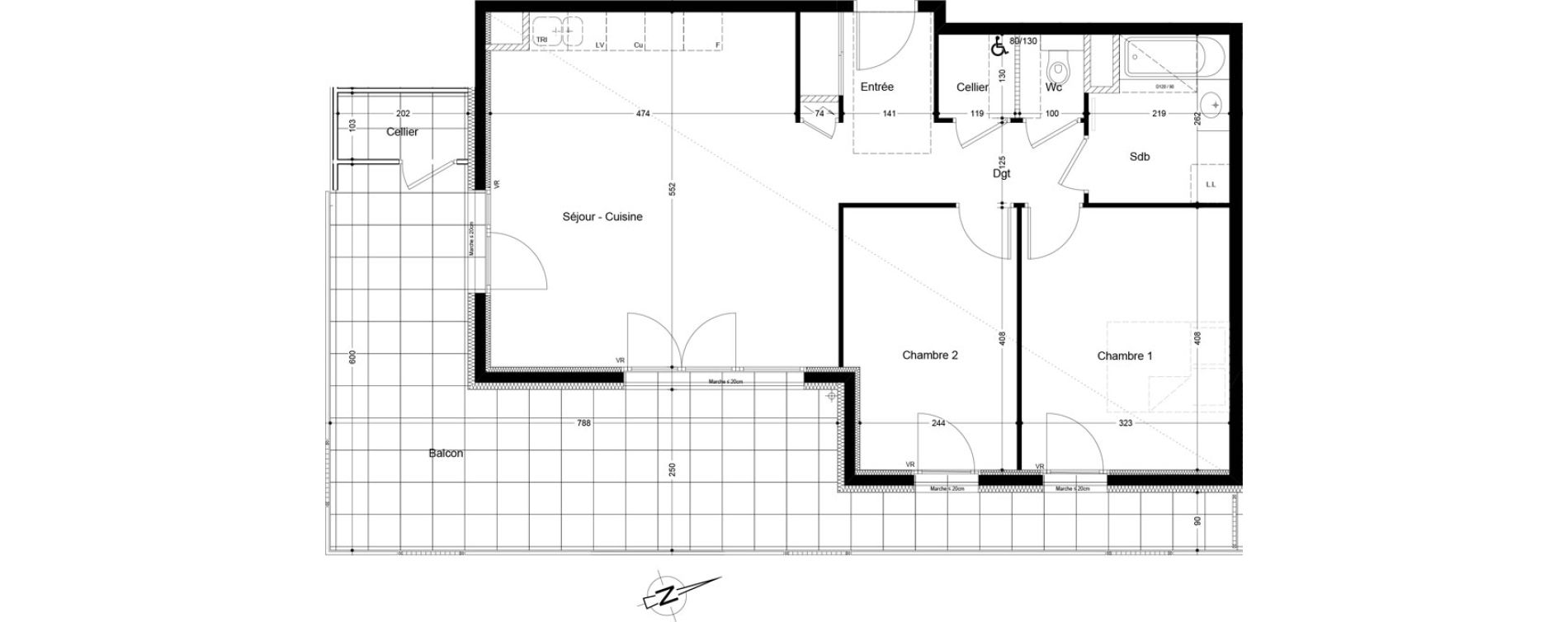 Appartement T3 de 68,25 m2 &agrave; Saint-Genis-Pouilly Porte de france