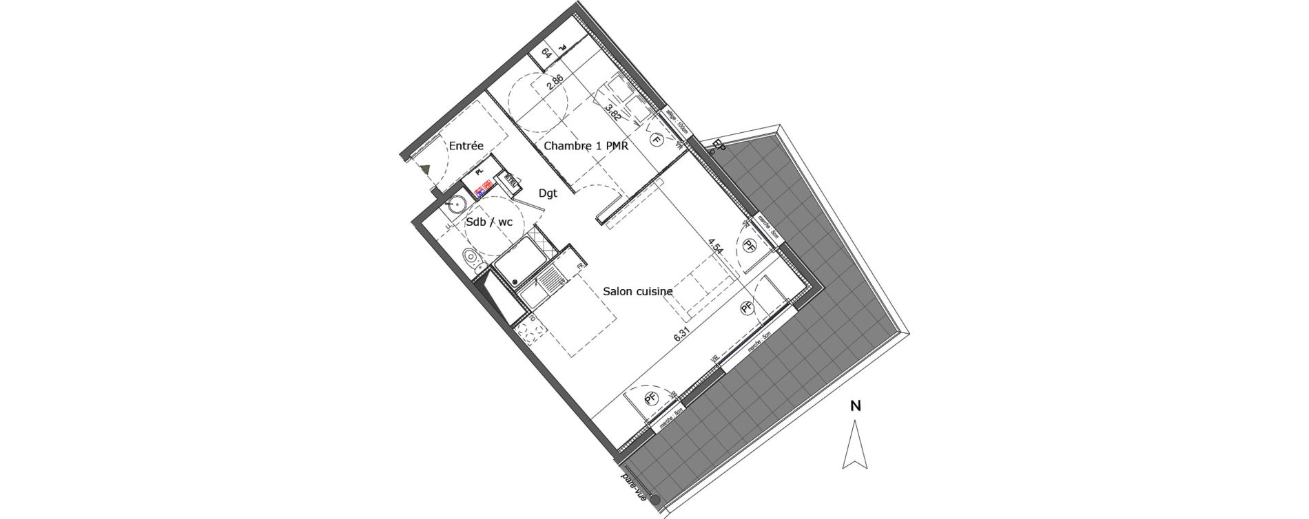 Appartement T2 de 53,65 m2 &agrave; Saint-Genis-Pouilly Centre