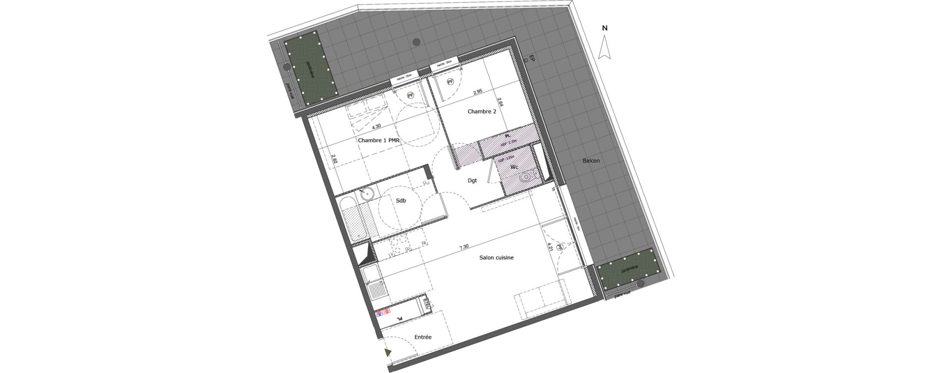 Appartement T3 de 63,10 m2 &agrave; Saint-Genis-Pouilly Centre