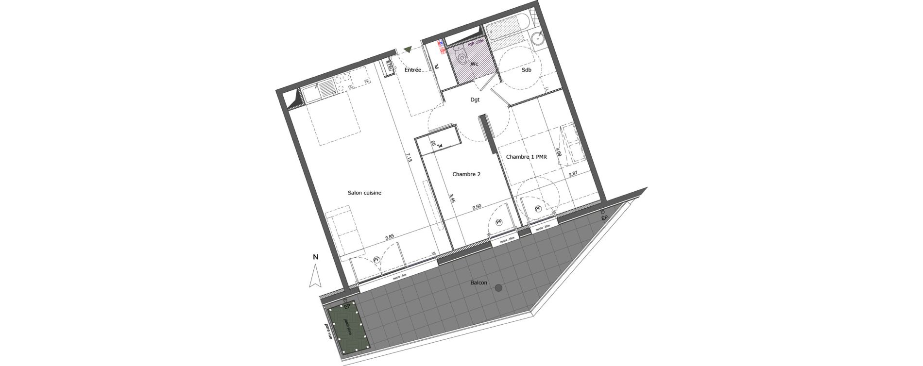 Appartement T3 de 63,96 m2 &agrave; Saint-Genis-Pouilly Centre