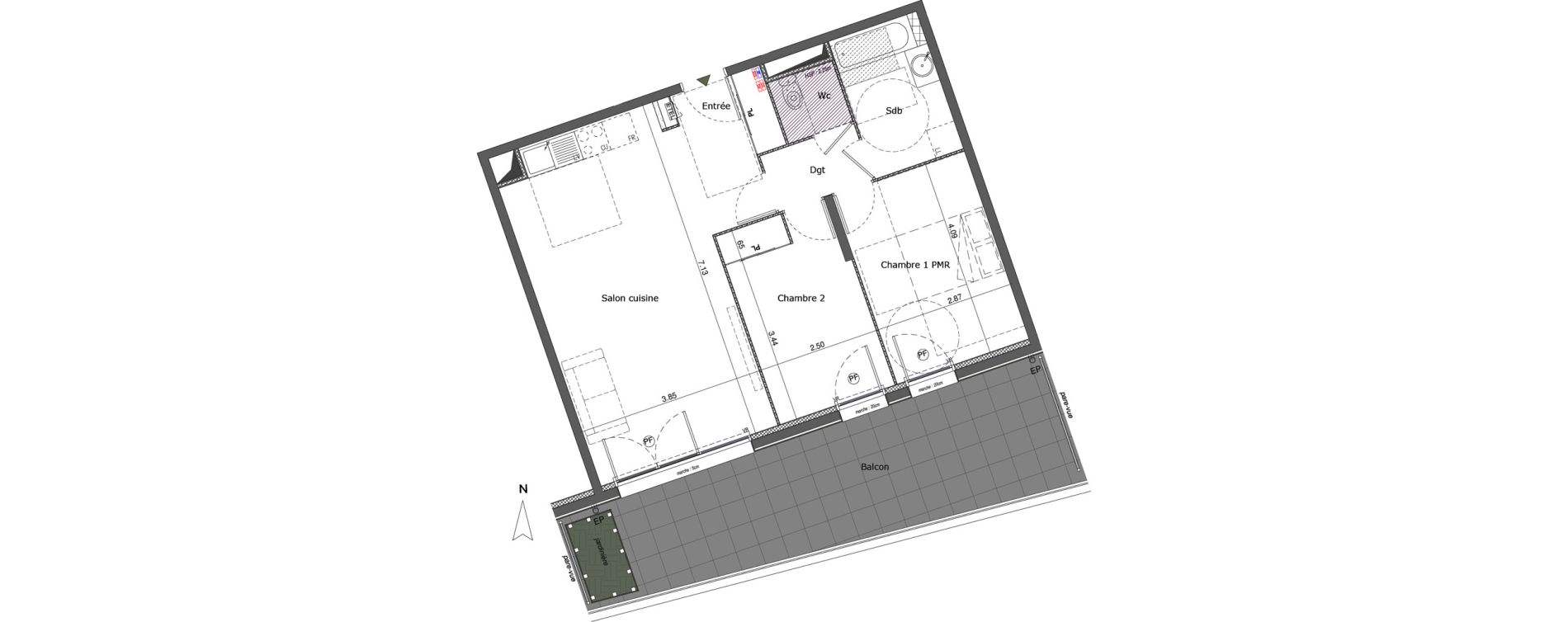 Appartement T3 de 63,96 m2 à Saint-Genis-Pouilly Centre
