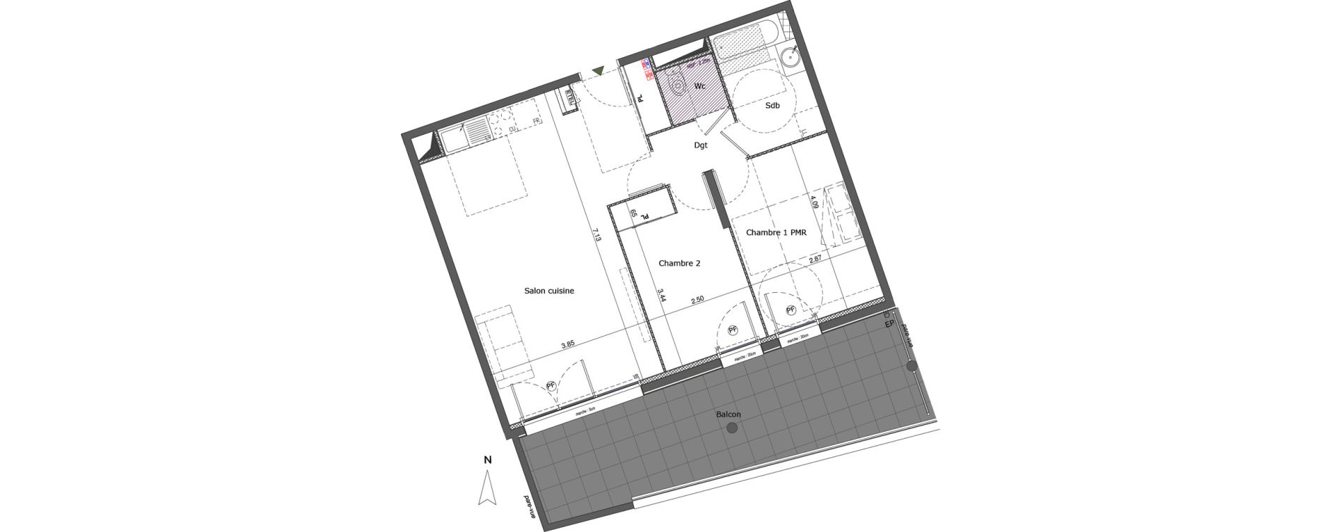 Appartement T3 de 63,95 m2 &agrave; Saint-Genis-Pouilly Centre