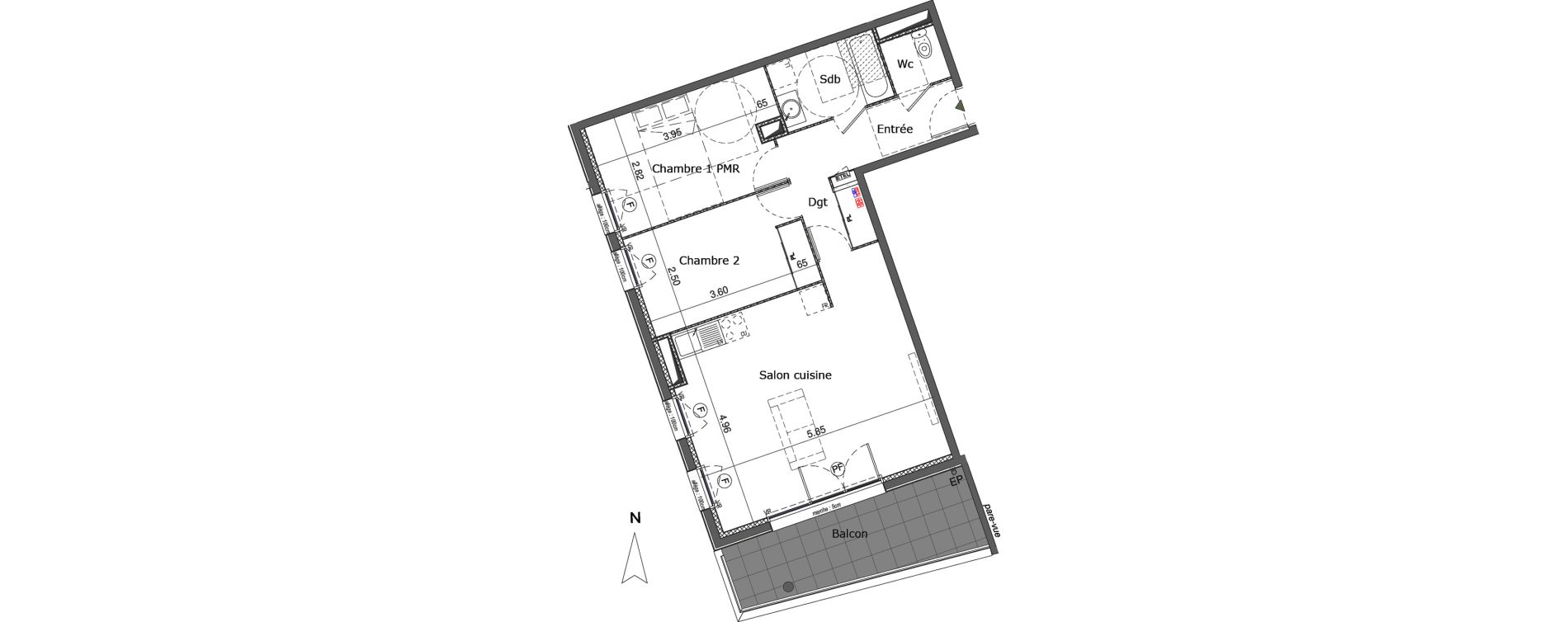 Appartement T3 de 67,21 m2 &agrave; Saint-Genis-Pouilly Centre