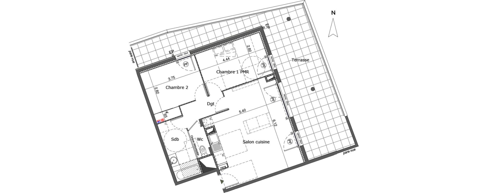 Appartement T3 de 66,83 m2 &agrave; Saint-Genis-Pouilly Centre