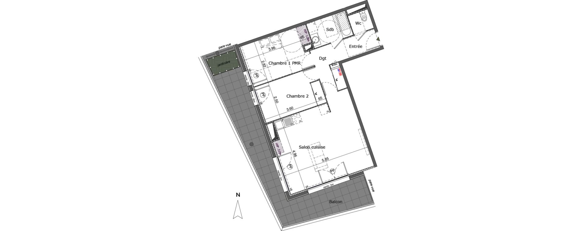 Appartement T3 de 67,02 m2 &agrave; Saint-Genis-Pouilly Centre