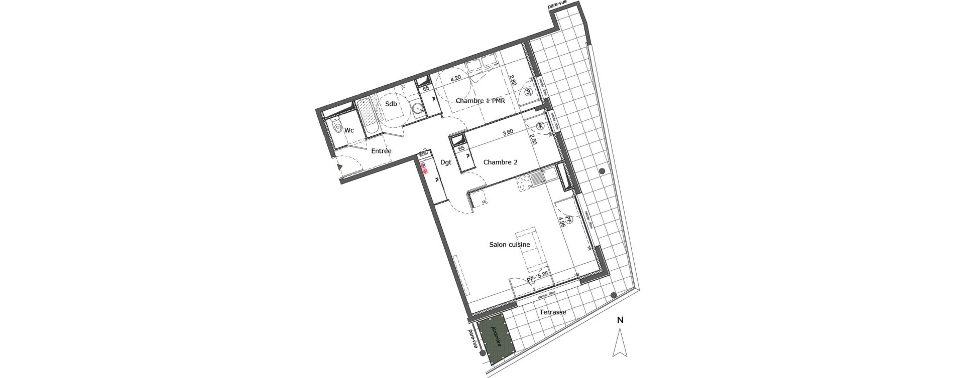Appartement T3 de 67,80 m2 &agrave; Saint-Genis-Pouilly Centre