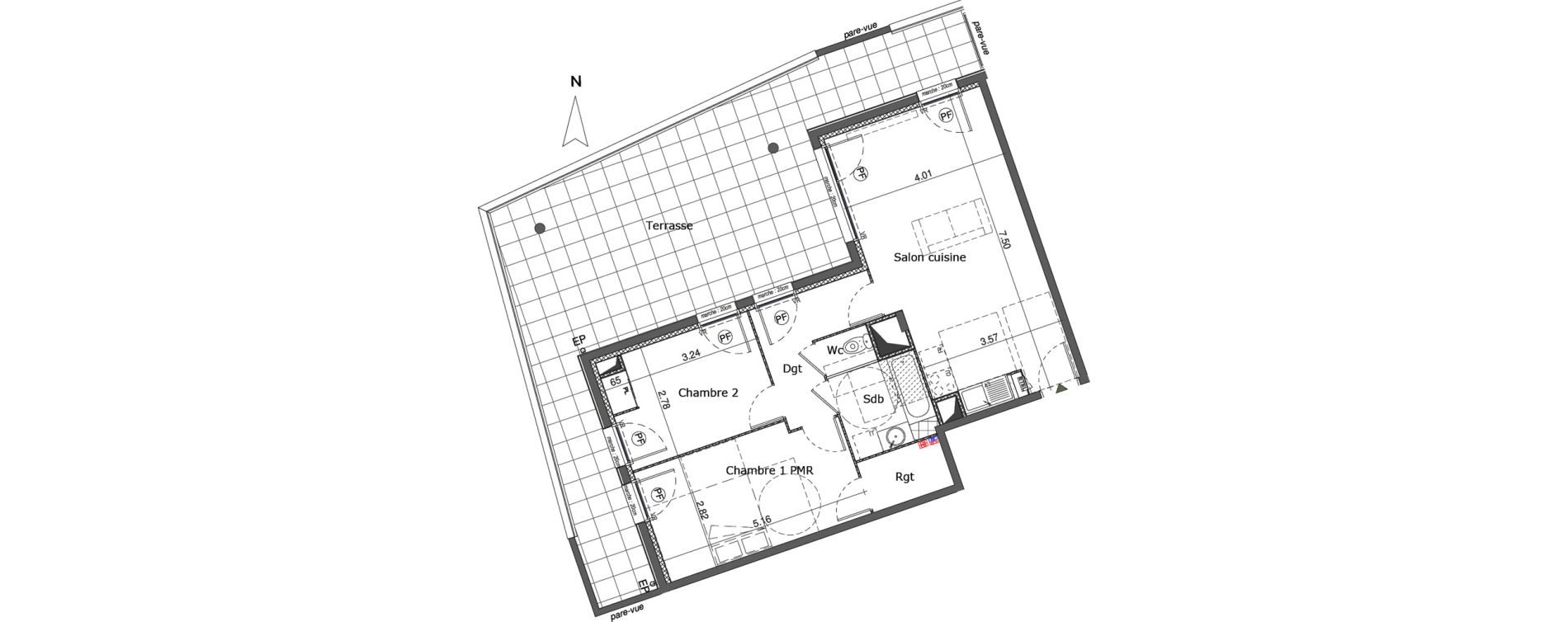 Appartement T3 de 67,35 m2 &agrave; Saint-Genis-Pouilly Centre
