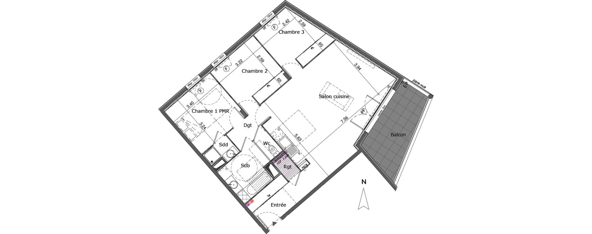 Appartement T4 de 85,20 m2 &agrave; Saint-Genis-Pouilly Centre