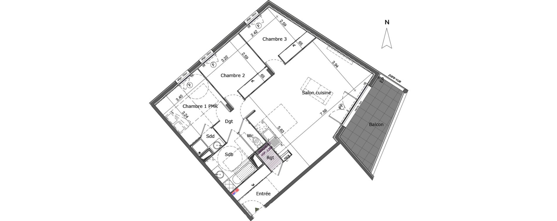 Appartement T4 de 85,20 m2 &agrave; Saint-Genis-Pouilly Centre