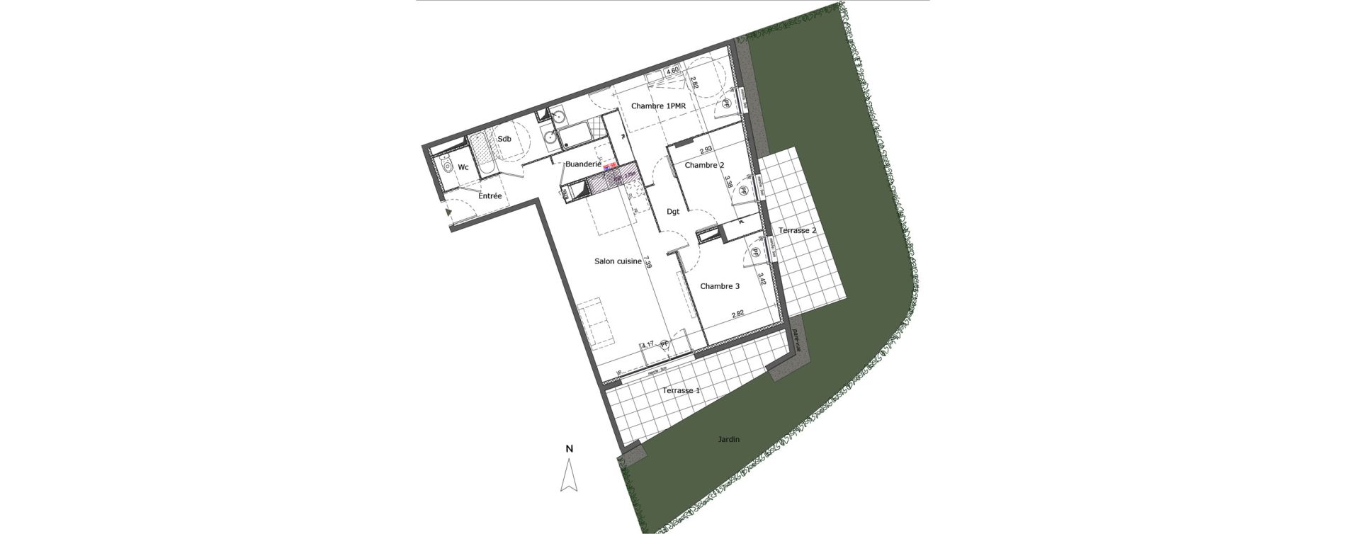 Appartement T4 de 86,92 m2 &agrave; Saint-Genis-Pouilly Centre