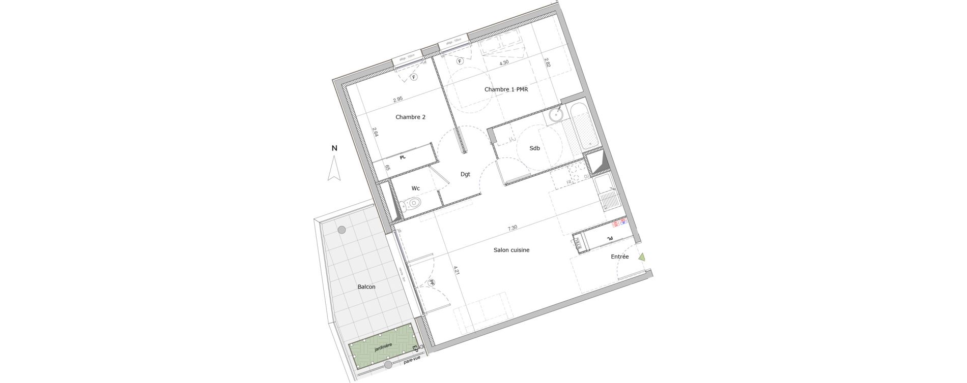 Appartement T3 de 62,99 m2 &agrave; Saint-Genis-Pouilly Centre