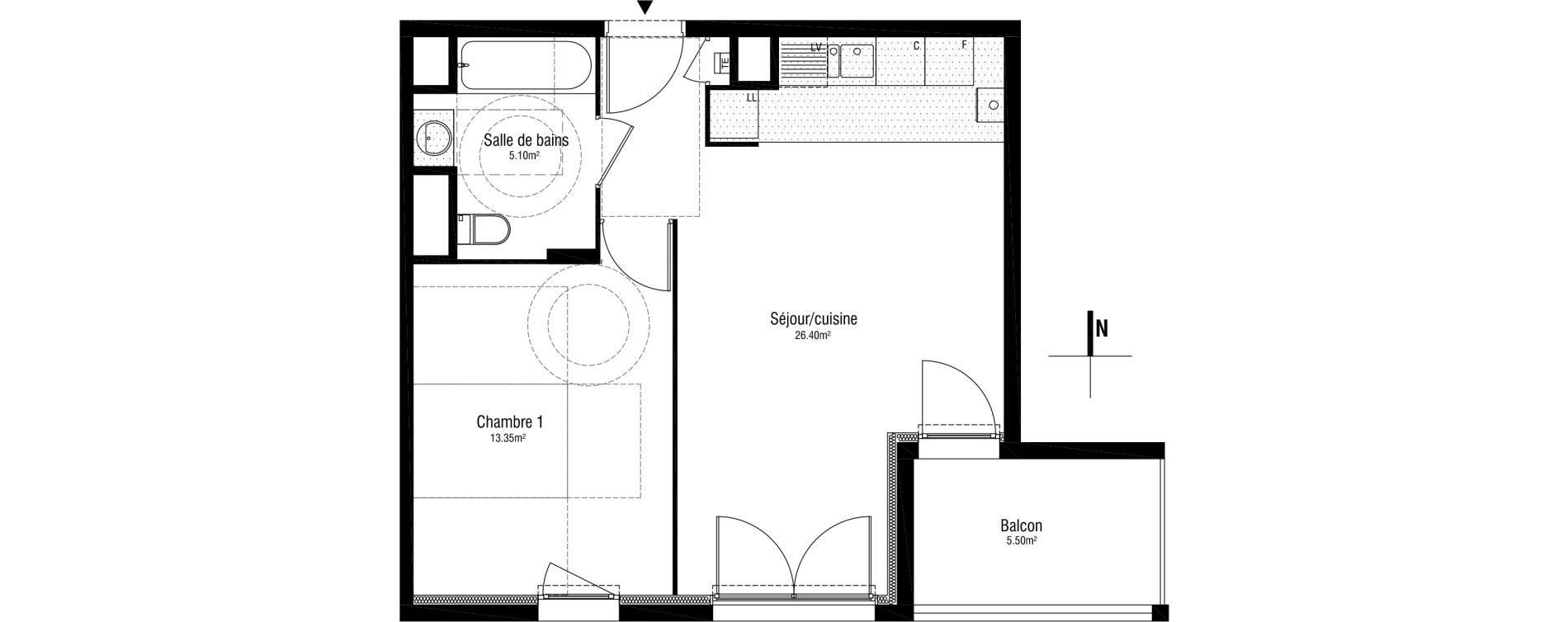 Appartement T2 de 44,85 m2 &agrave; Saint-Maurice-De-Beynost Centre
