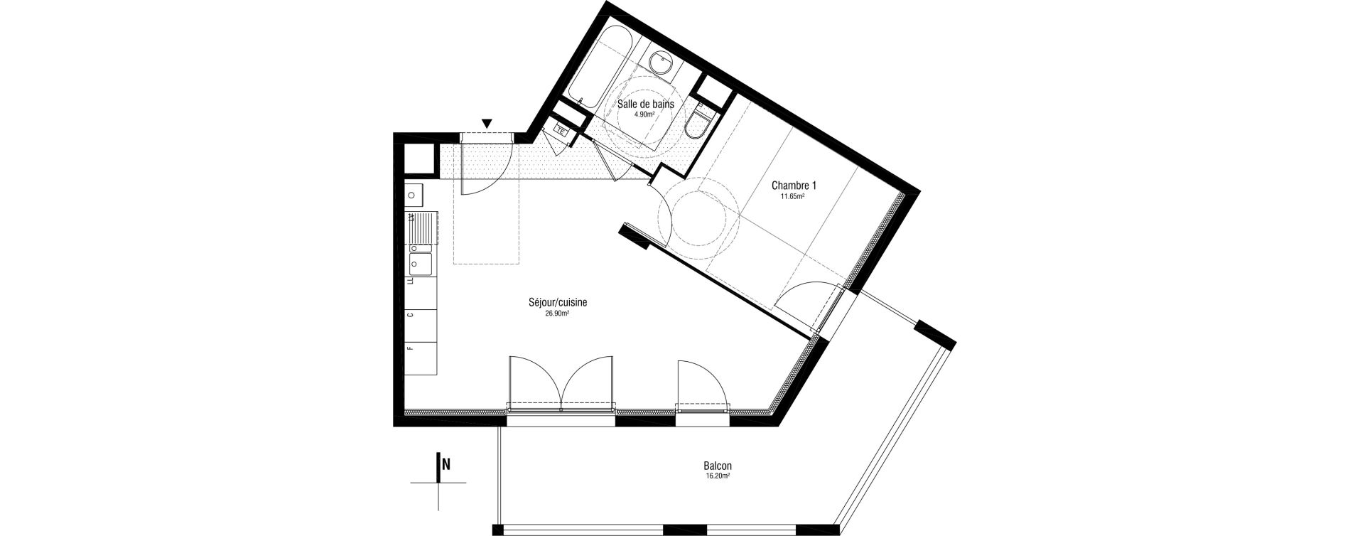 Appartement T2 de 43,45 m2 &agrave; Saint-Maurice-De-Beynost Centre
