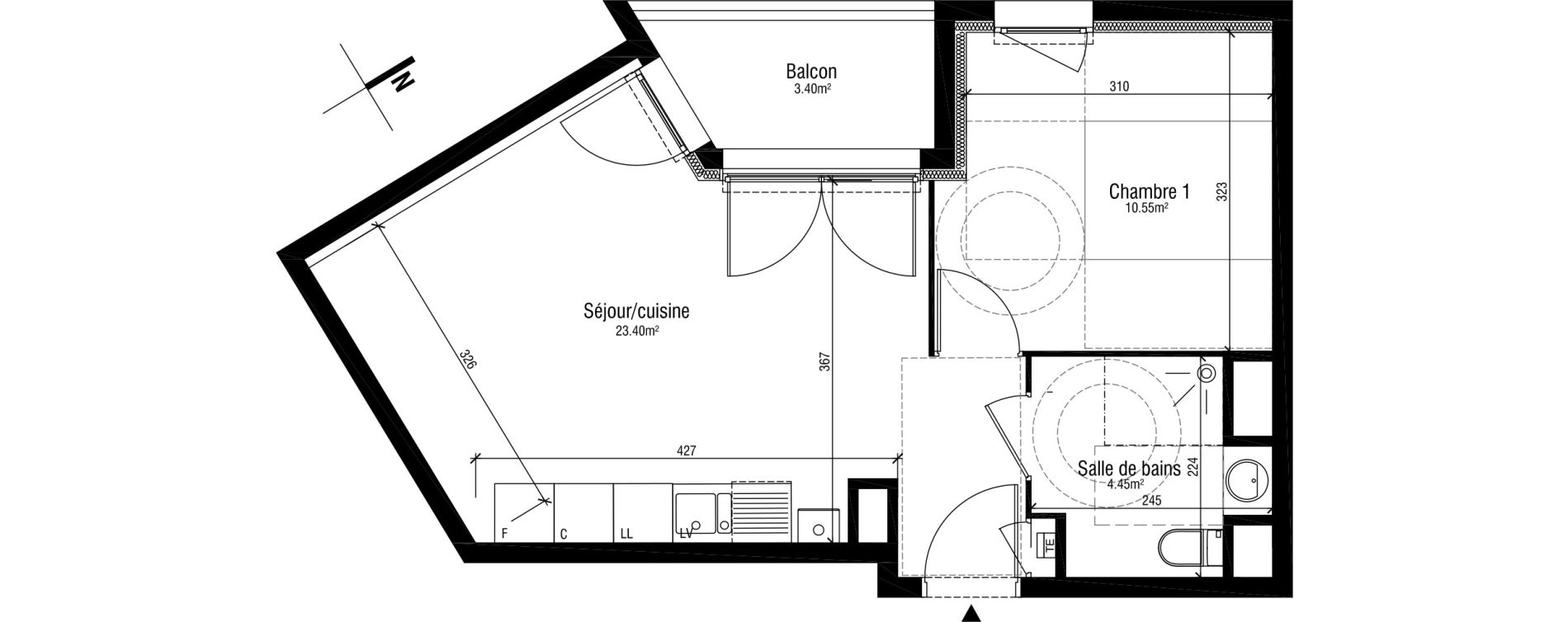 Appartement T2 de 38,40 m2 &agrave; Saint-Maurice-De-Beynost Centre