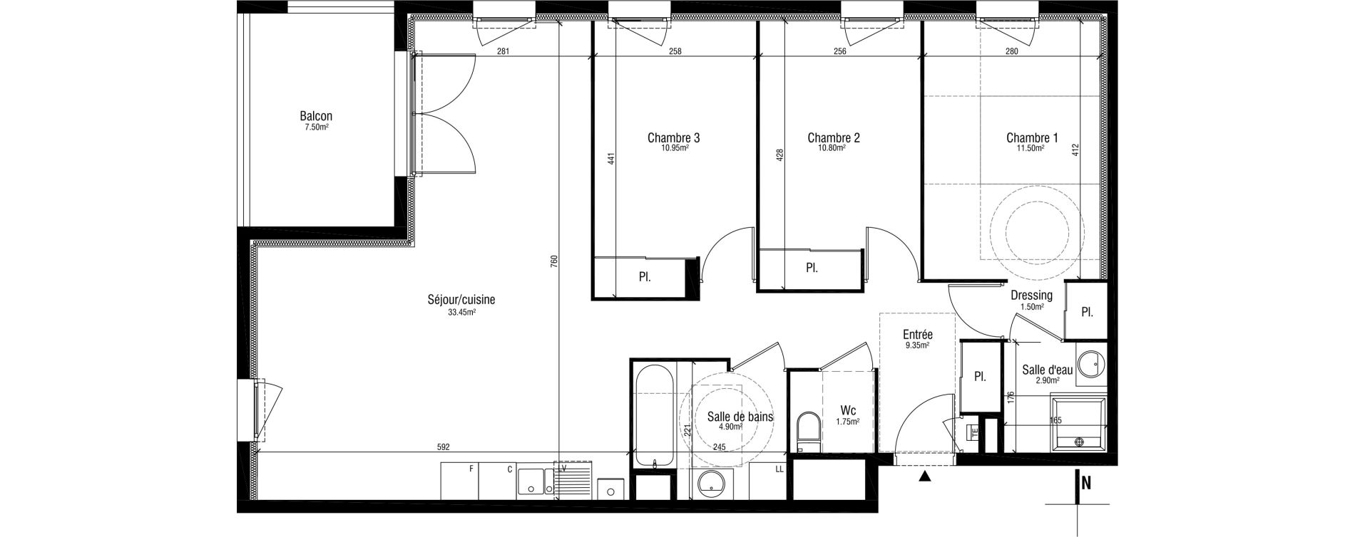 Appartement T4 de 87,00 m2 &agrave; Saint-Maurice-De-Beynost Centre