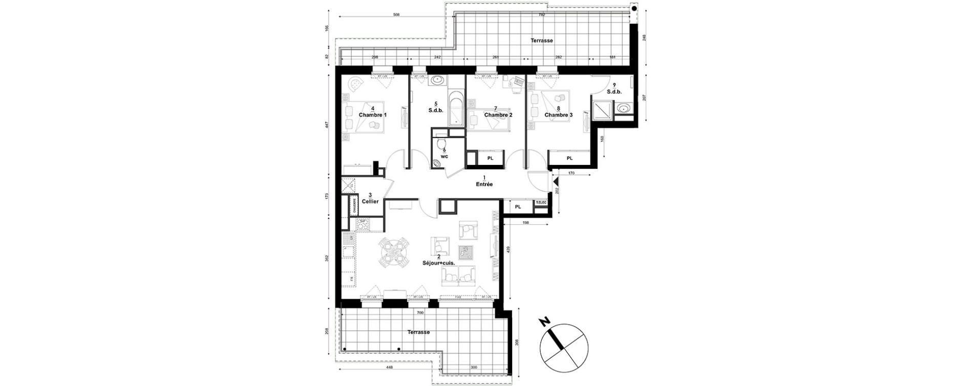 Appartement T4 de 87,22 m2 &agrave; S&eacute;gny Centre