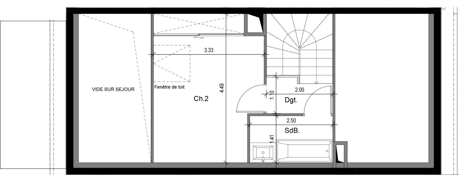 Duplex T3 de 61,90 m2 &agrave; Sergy Centre